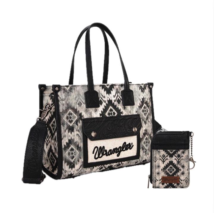 Wrangler Floral Tote and Cardholder Set for Women - Value Set with Large Capacity