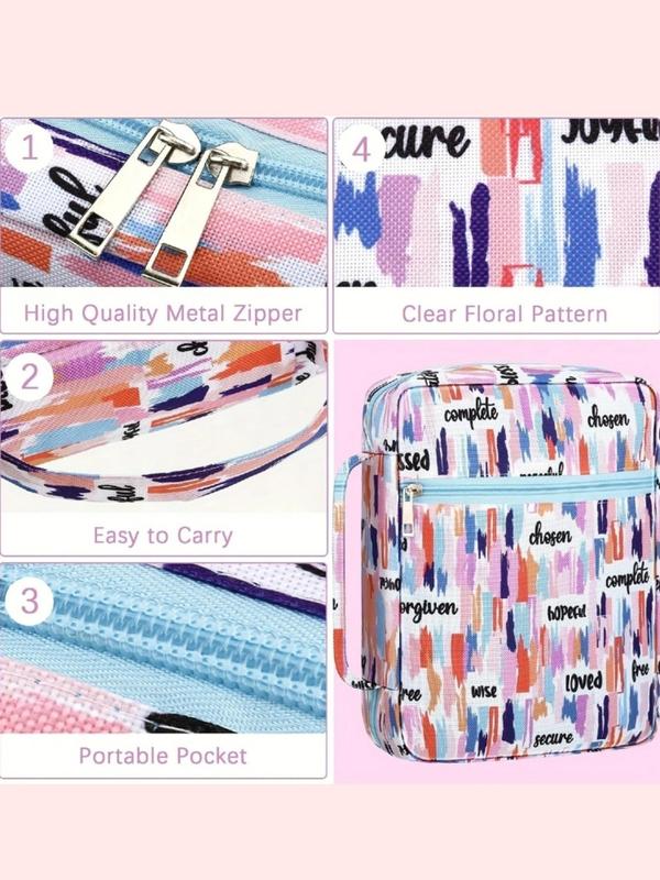 Creative All over Geometric Print Travel Bag,  Zipper Travel Organizer, Travel Bag for Women & Girls