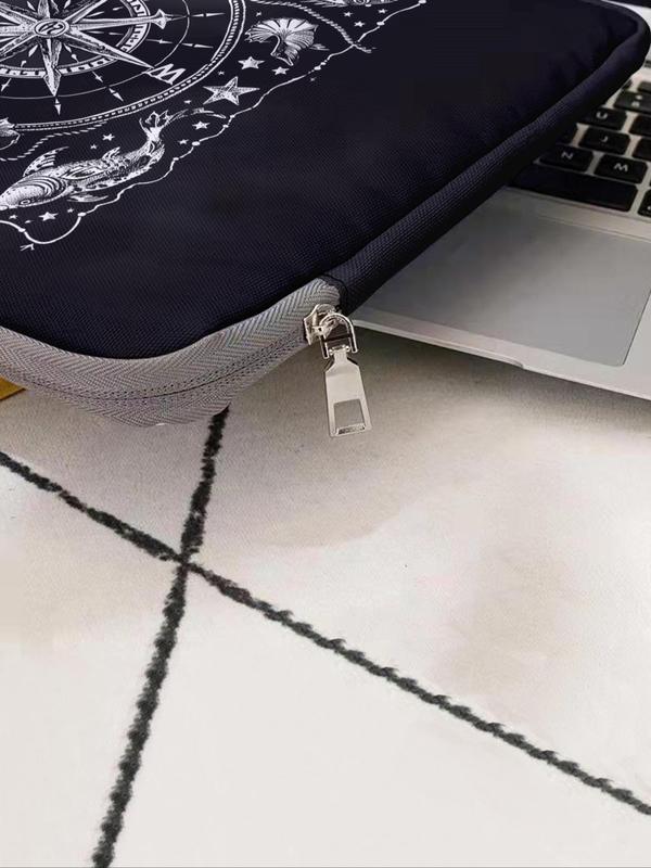 Compass Pattern Laptop Bag, Soft Laptop Cover, Laptop Zipper Storage Bag, Suitable for Laptop, Tablet Cover, Laptop Accessories