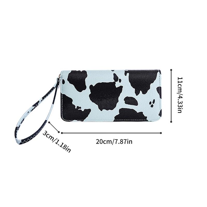 Fashion Cow Print Wallet Elegant Long Card Holder Coin Purse Clutch Wallets for Girls Ladies