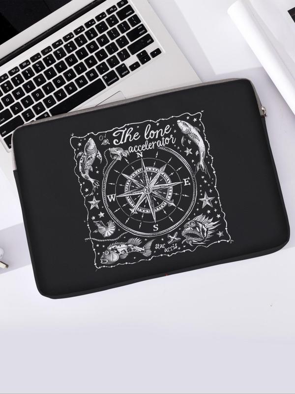 Compass Pattern Laptop Bag, Soft Laptop Cover, Laptop Zipper Storage Bag, Suitable for Laptop, Tablet Cover, Laptop Accessories