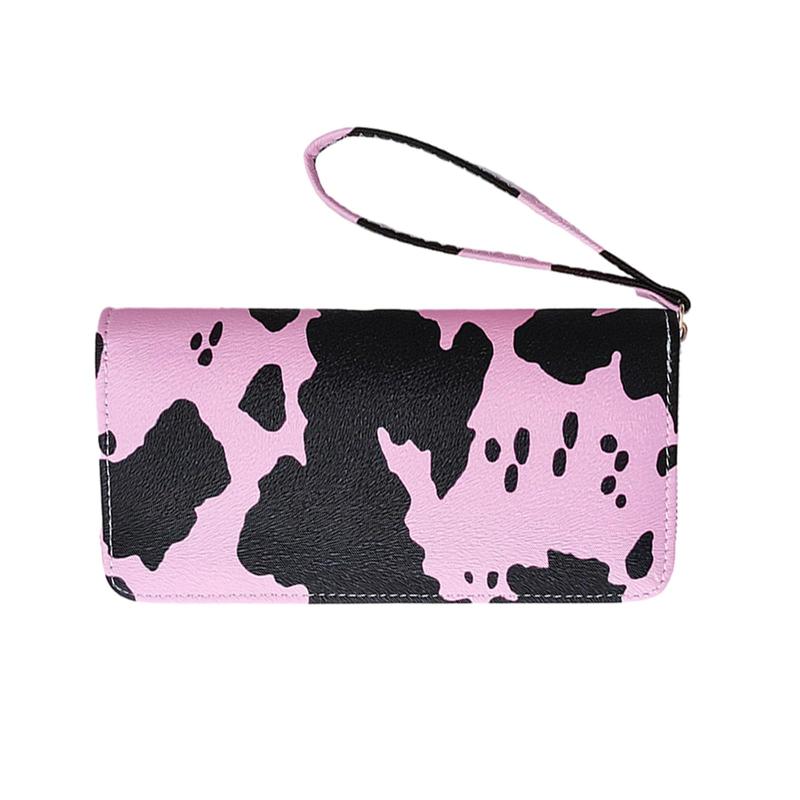 Fashion Cow Print Wallet Elegant Long Card Holder Coin Purse Clutch Wallets for Girls Ladies