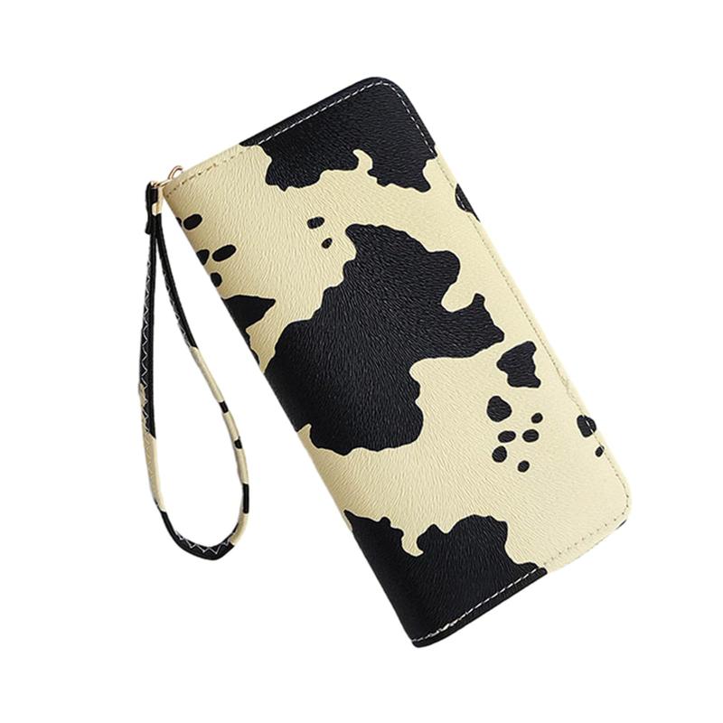 Fashion Cow Print Wallet Elegant Long Card Holder Coin Purse Clutch Wallets for Girls Ladies