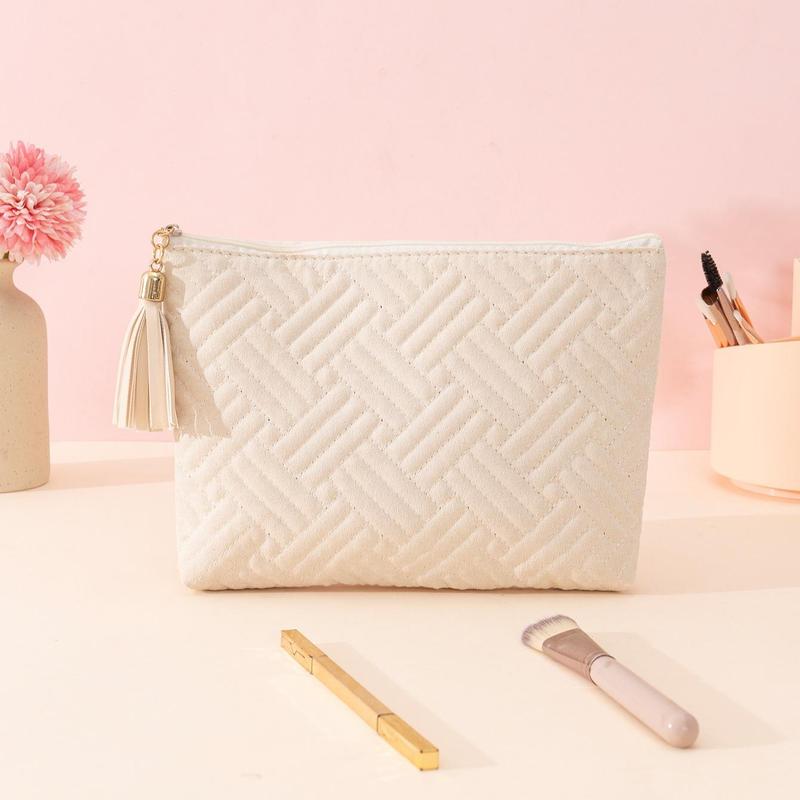 Geometric Pattern Makeup Bag with Zipper, Large Capacity Travel Toiletry Bag, Portable Cosmetic Storage Bag for Home Outdoor, Travel Item Organizer