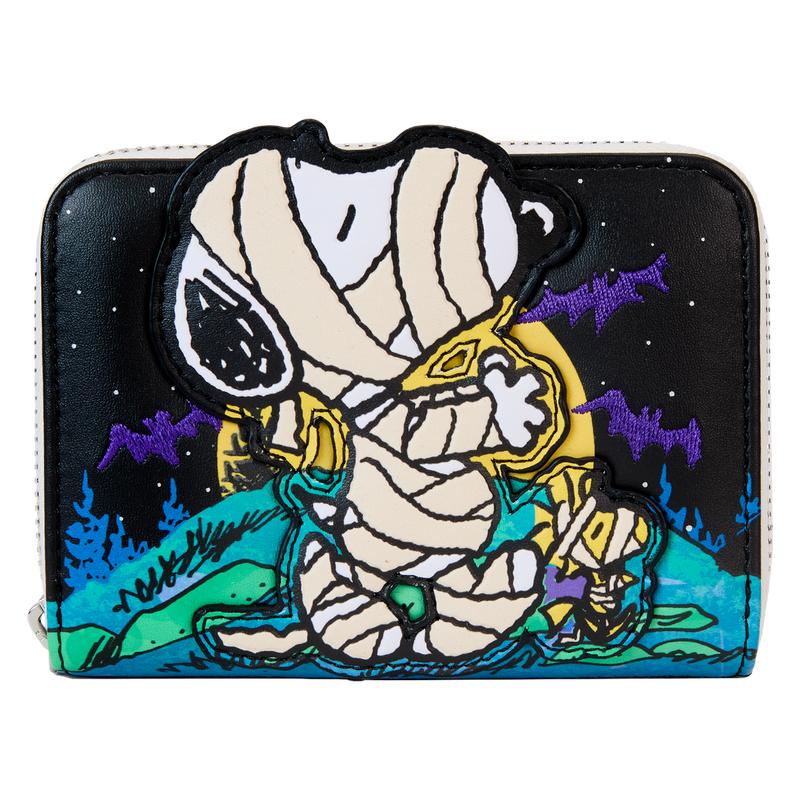 Peanuts Snoopy Mummy Haunt Glow Zip Around Wallet