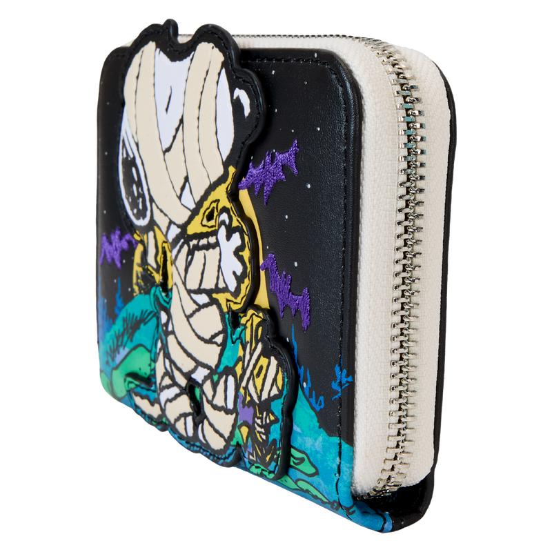 Peanuts Snoopy Mummy Haunt Glow Zip Around Wallet