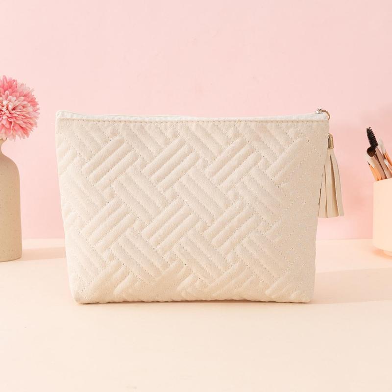 Geometric Pattern Makeup Bag with Zipper, Large Capacity Travel Toiletry Bag, Portable Cosmetic Storage Bag for Home Outdoor, Travel Item Organizer