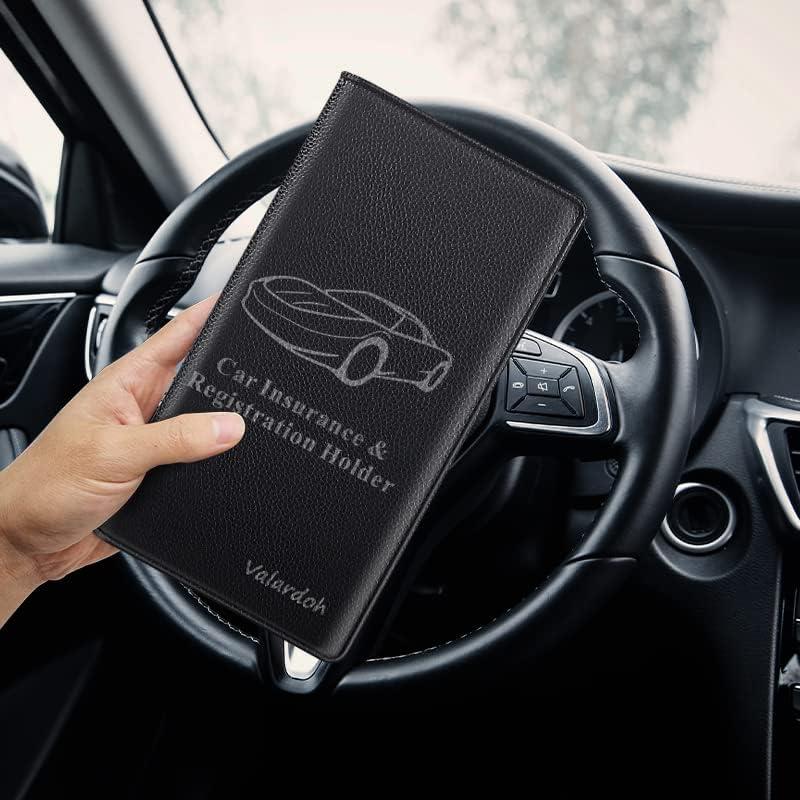 Premium Black Car Registration and Insurance Card Holder - Driver License Document Holder