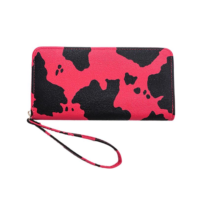 Fashion Cow Print Wallet Elegant Long Card Holder Coin Purse Clutch Wallets for Girls Ladies