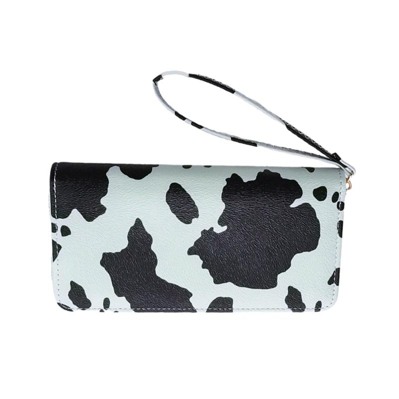 Fashion Cow Print Wallet Elegant Long Card Holder Coin Purse Clutch Wallets for Girls Ladies