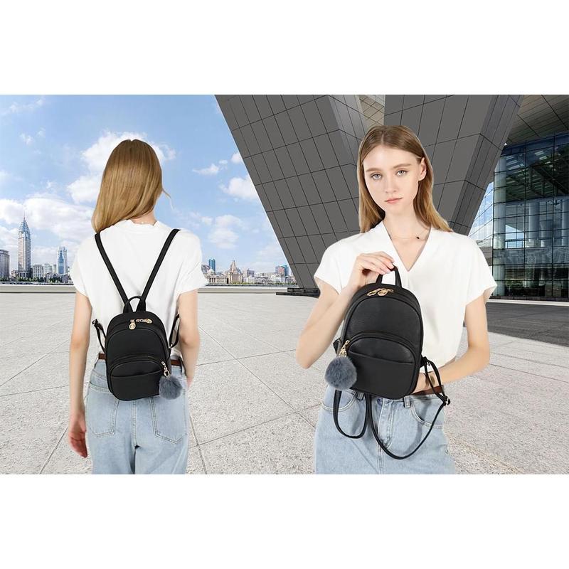 Mini Backpack for Women Girls Leather Backpack Purse Casual Small Daypack Bag with Pockets