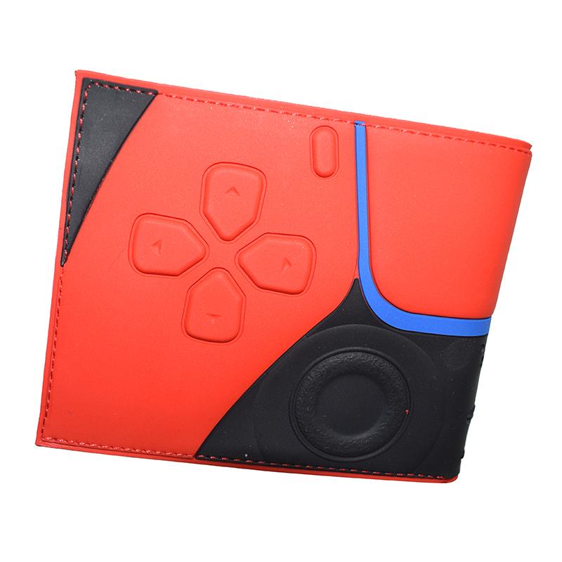 7 Color Game Controller Design Wallet PVC Short Purse with Zipper Coin Pocket for Game Cosplay