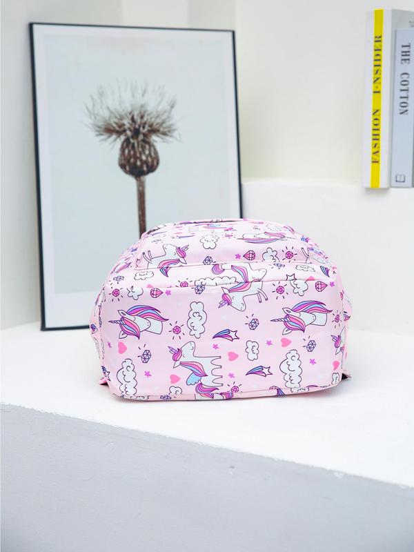 Cute Cartoon Pattern Backpack & Shoulder Bag & Pencil Case Set, Large Capacity Multi-pocket School Bag & Lunch Bag & Pencil Case, Fashionable Bag Set for Women