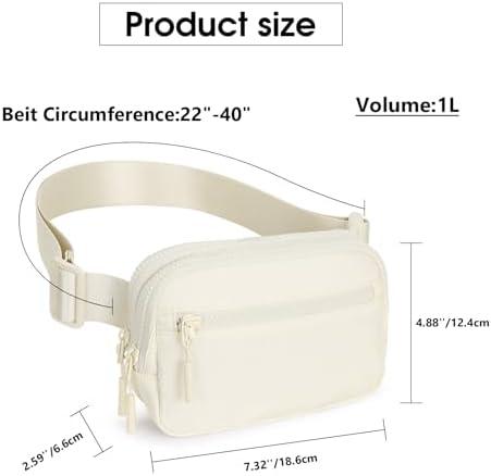 Fanny Packs for Women Men, Belt Bag with 4 Zipper Pockets, Fashion Waist Packs, Lightweight Crossbody Bags with Adjustable Strap for Workout Running Hiking