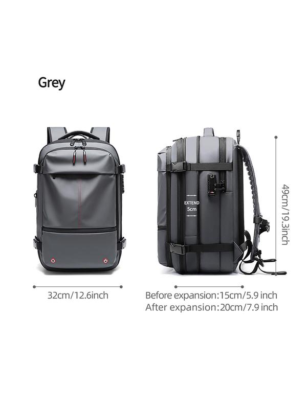 Men's Business Large Capacity Anti-theft Backpack, Vacuum Compression Plain Color Backpack, Expanded Hiking Backpack, Travel Backpack Fall Outfits Fall Freshness, Backpack for Men