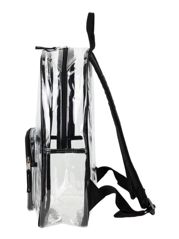 Spark Clear Backpack, Black - Large Main Compartment & Front Zipper Pocket