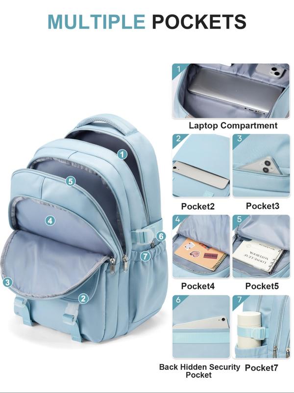 Casual Large Capacity Travel Backpack, Multi-compartment Laptop Backpacks for School, Fashionable Waterproof Backpack for Women & Men, Versatile Trendy Students School Bag for Daily Use