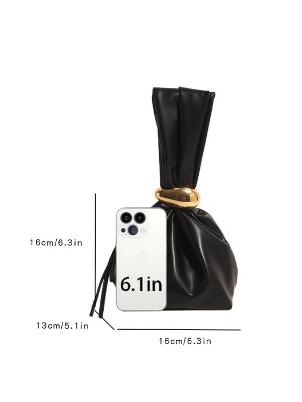 Women's Solid Color Bucket Bag, Fashionable PU Leather Zipper Handbag for Daily Used, Casual Trendy Versatile High-quality Daily Commuting Bag