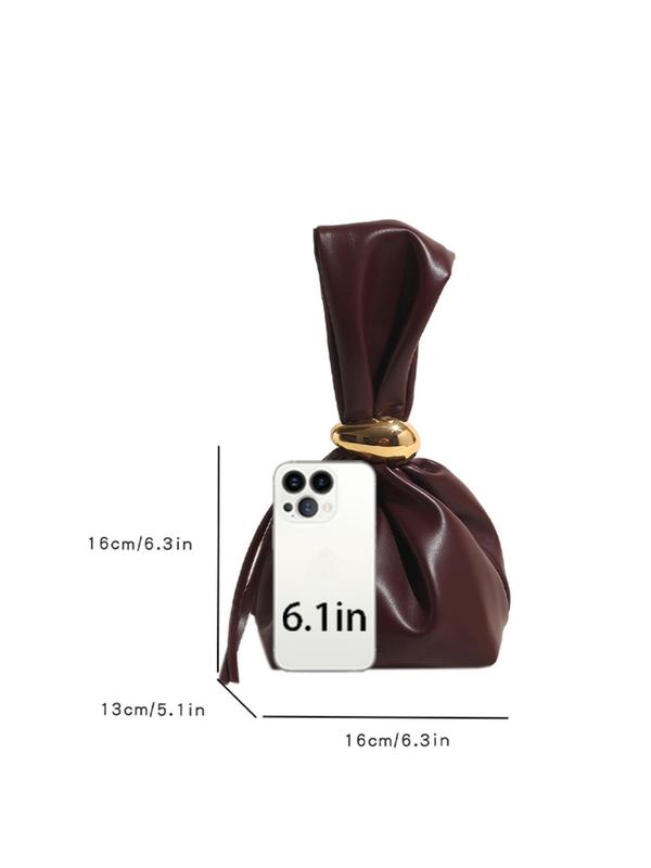 Women's Solid Color Bucket Bag, Fashionable PU Leather Zipper Handbag for Daily Used, Casual Trendy Versatile High-quality Daily Commuting Bag