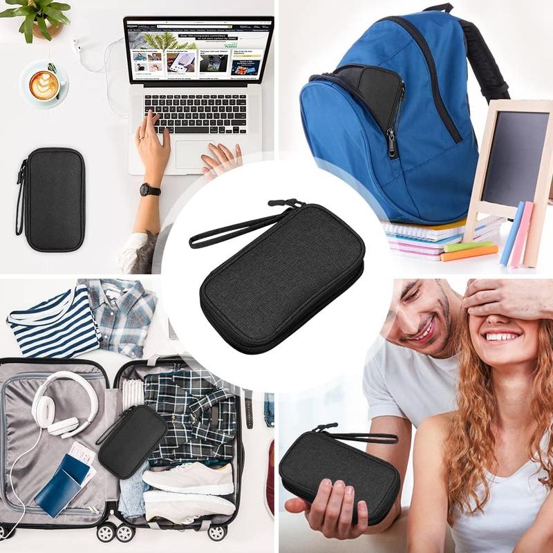 Travel Cable Organiser, Electronics Accessories Storage Bag, Waterproof Portable Double Layers Travel Gadget Carry Pouch for Cable, Power Bank, Charger, Memory Card, Headphone