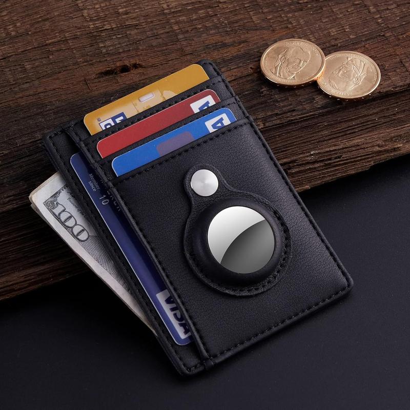 Slim Minimalist Front Pocket Wallet with Built-in Case Holder for AirTag