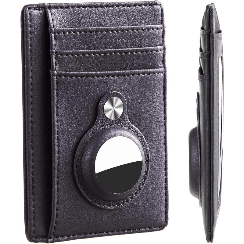 Slim Minimalist Front Pocket Wallet with Built-in Case Holder for AirTag