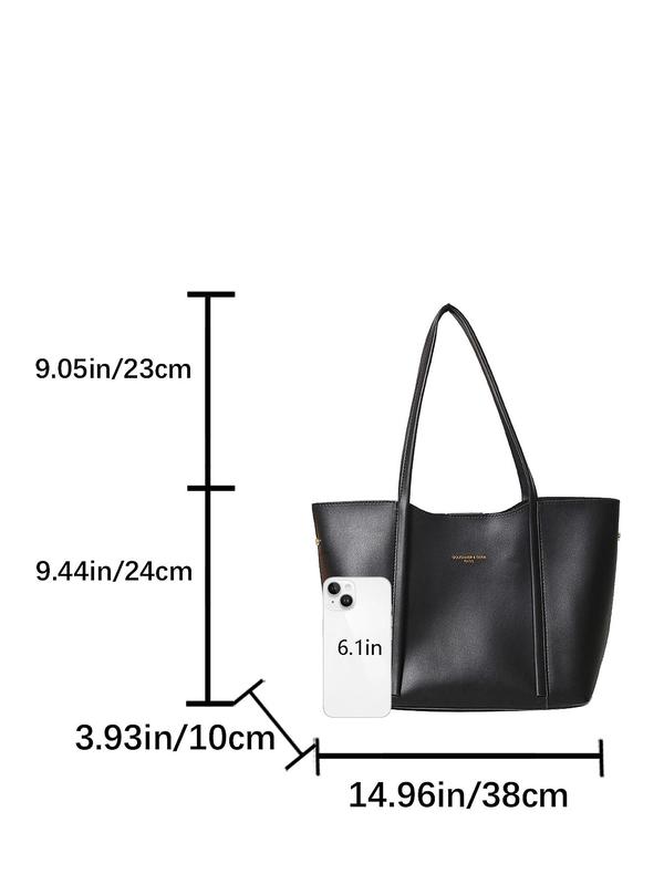 Women's Letter Decor Tote Bag, Fashionable  Shoulder Bag for Daily Used, Casual Trendy Versatile High-quality Daily Commuting Bag, Girl Fashionable Shopping Bag