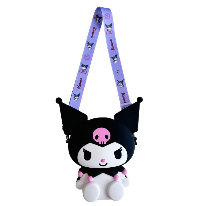 Kuromi & My Melody Design Bag, Silicone Cute Zipper Crossbody Bag, Stylish Purse Large