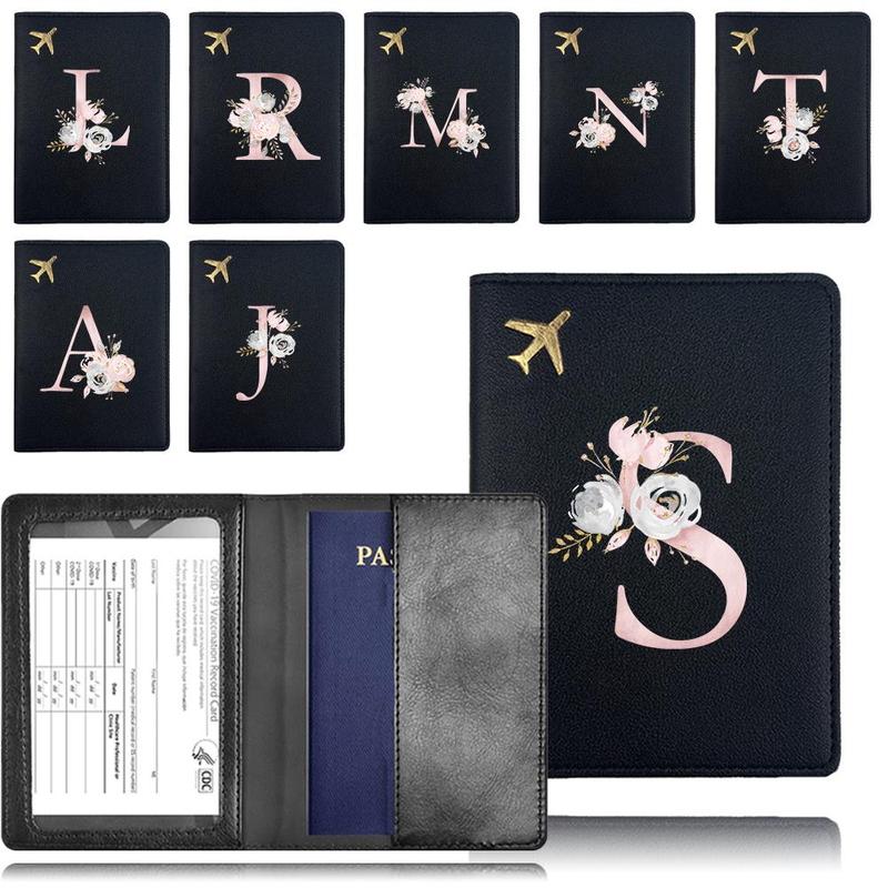 Letter Pattern Passport Holder, 1 Count PU Leather Travel Wallet with RFID Blocking Technology, Perfect for Organizing Travel Documents