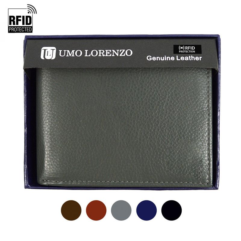 RFID Genuine Leather Bi-Fold Wallet