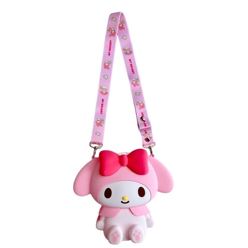 Kuromi & My Melody Design Bag, Silicone Cute Zipper Crossbody Bag, Stylish Purse Large