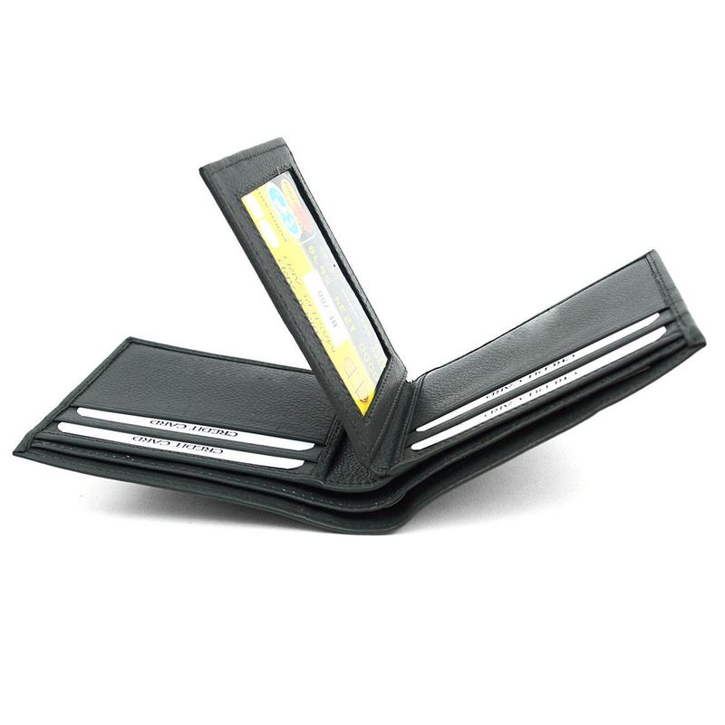 RFID Genuine Leather Bi-Fold Wallet