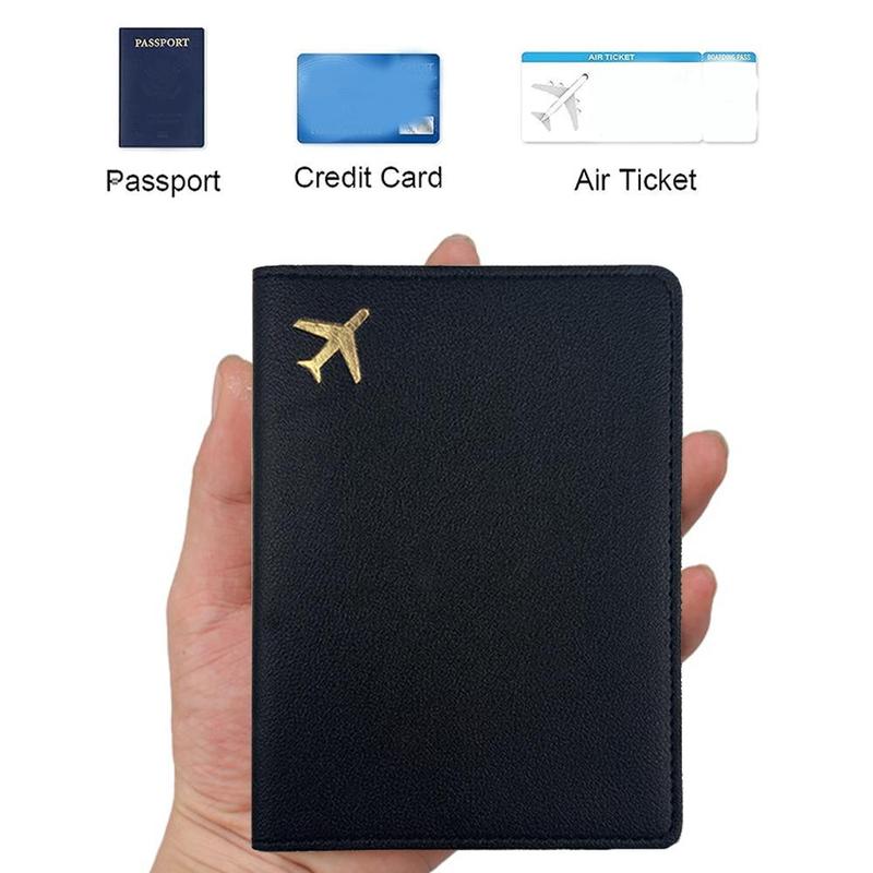 Letter Pattern Passport Holder, 1 Count PU Leather Travel Wallet with RFID Blocking Technology, Perfect for Organizing Travel Documents