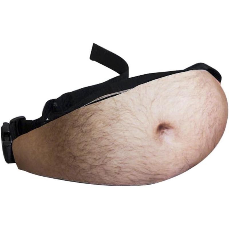 Belly Fanny Pack Funny White Elephant Gifts for Men Women Gag gifts Christmas Gift Exchange,Dad Bag Fake Beer Belly Waist Pack Unisex Waist Bag