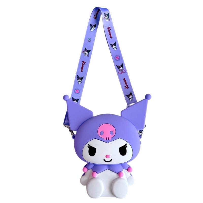 Kuromi & My Melody Design Bag, Silicone Cute Zipper Crossbody Bag, Stylish Purse Large