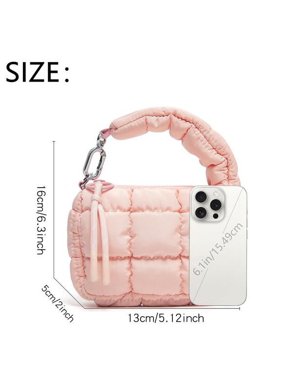 Women's Solid Color Quilted Design Handbag, Fashionable Puffer Design Clutch for Daily Used, Casual Trendy Versatile High-quality Handbag