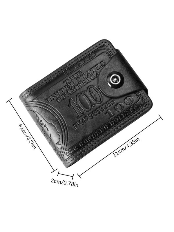 Men Wallet Card Holder Business Novelty Dollar Design Vintage Short Wallet, 2024 New Trendy Bifold Wallet, Fashionable Card Holder As Gift for Men, Boyfriend, Fall Outfits, Earthtone Fall Freshness