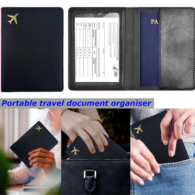 Letter Pattern Passport Holder, 1 Count PU Leather Travel Wallet with RFID Blocking Technology, Perfect for Organizing Travel Documents