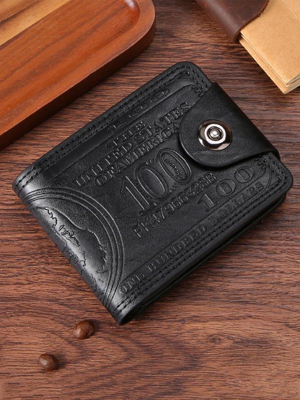 Men Wallet Card Holder Business Novelty Dollar Design Vintage Short Wallet, 2024 New Trendy Bifold Wallet, Fashionable Card Holder As Gift for Men, Boyfriend, Fall Outfits, Earthtone Fall Freshness