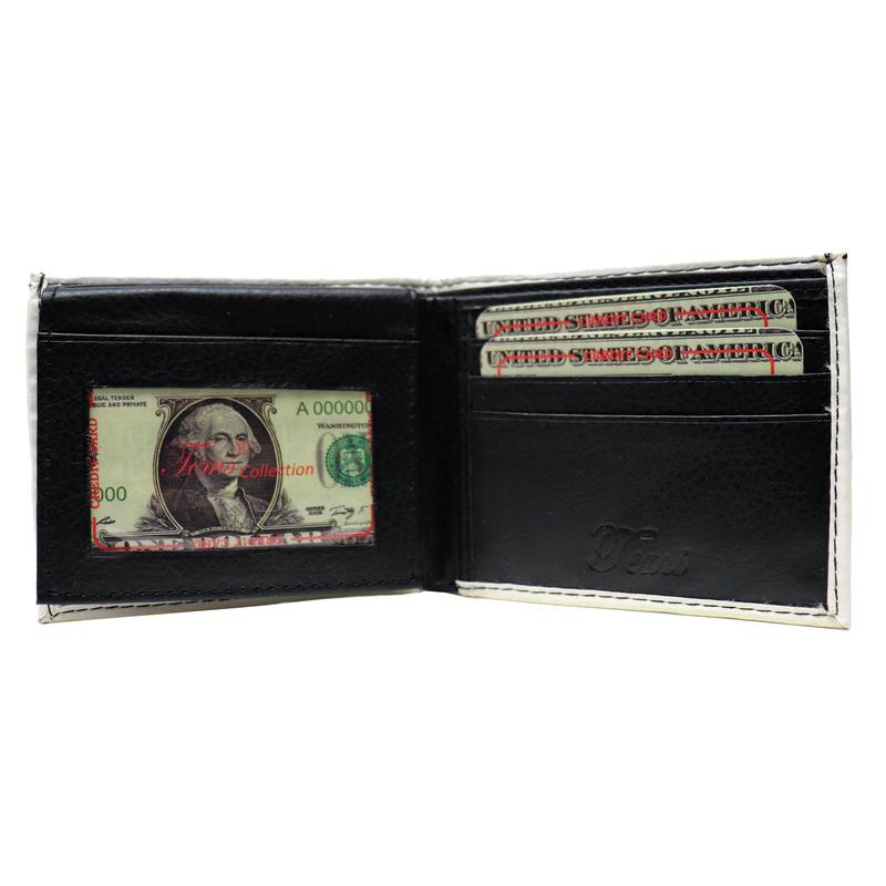 Colorful Pot Leaf Marijuana Weed Leather Bi-Fold Bifold Wallet