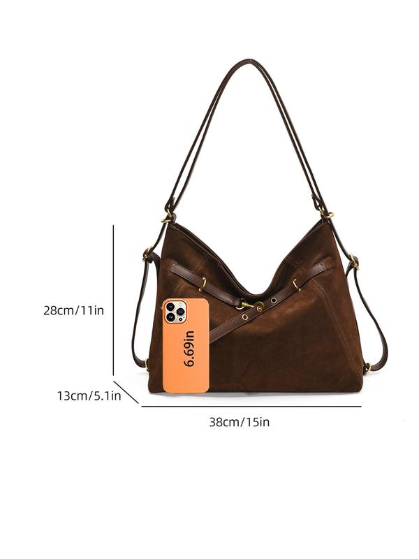 Women's Solid Color Tote Bag, Fashionable Large Capacity Shoulder Bag for Work & Daily Used, Casual Trendy Versatile High-quality Daily Commuting Bag Unique Everyday Designer Bags