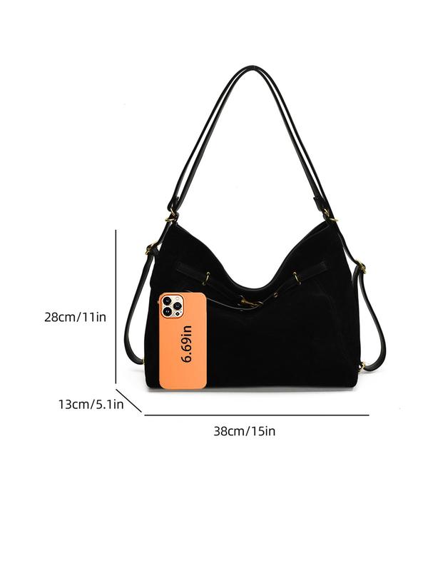 Women's Solid Color Tote Bag, Fashionable Large Capacity Shoulder Bag for Work & Daily Used, Casual Trendy Versatile High-quality Daily Commuting Bag Unique Everyday Designer Bags