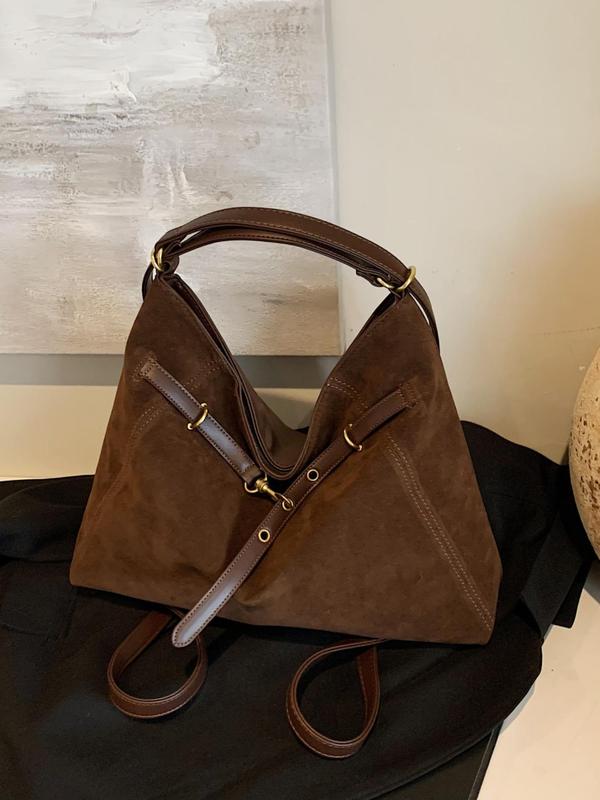 Women's Solid Color Tote Bag, Fashionable Large Capacity Shoulder Bag for Work & Daily Used, Casual Trendy Versatile High-quality Daily Commuting Bag Unique Everyday Designer Bags