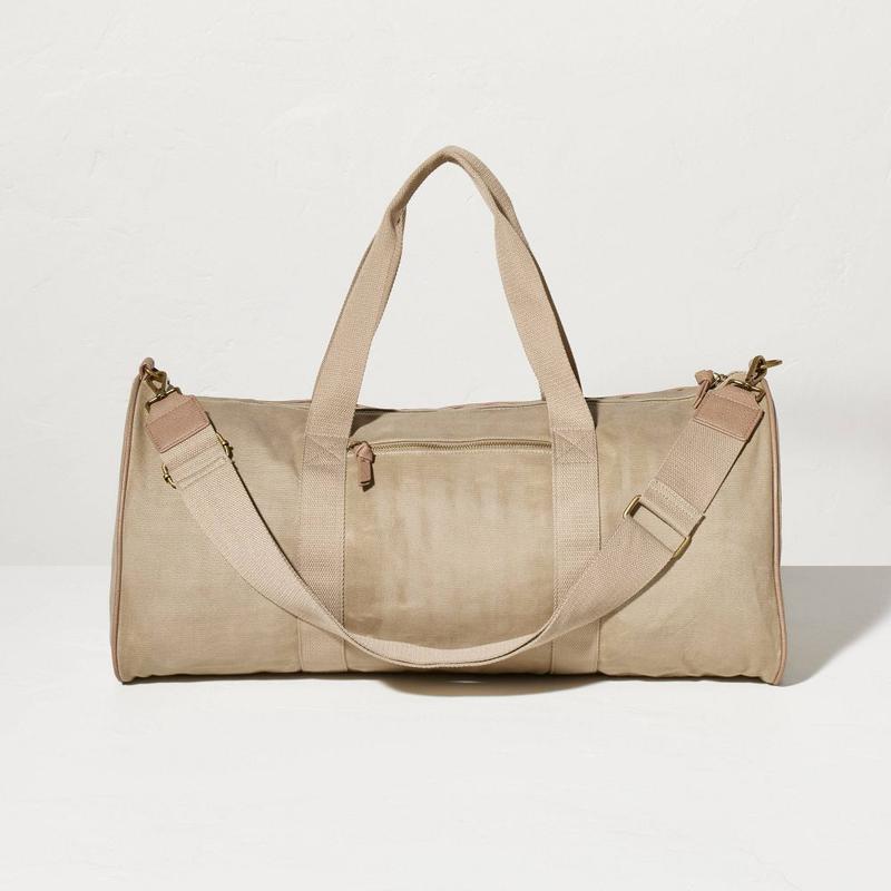 Canvas Travel Duffel Bag Khaki - Hearth & Hand with Magnolia
