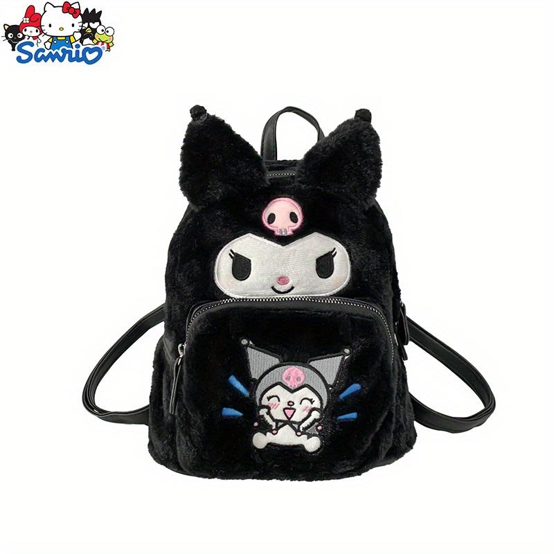 Mini Sanrio Character Plush Backpack - Fashion Backpacks with Soft Fuzzy Exterior, Hello Kitty, Kuromi, PomPomPurin Designs, Adorable Collectible Accessory for School, Travel, and Daily Use