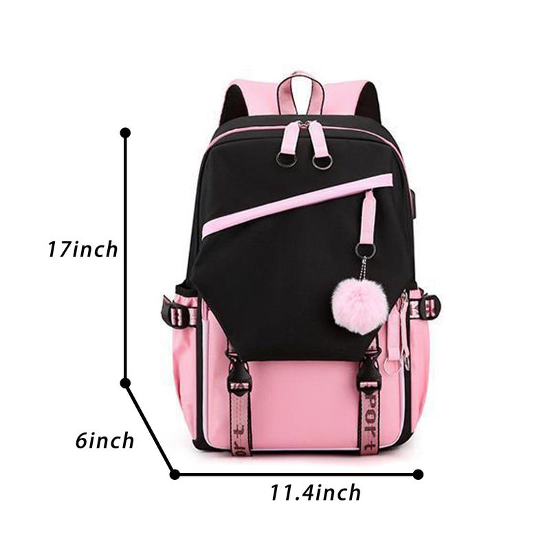 Anima Cartoon Student Laptop Backpack with USB Charging Port - Large Casual Daypack Travel Schoolbag for Boys and Girls