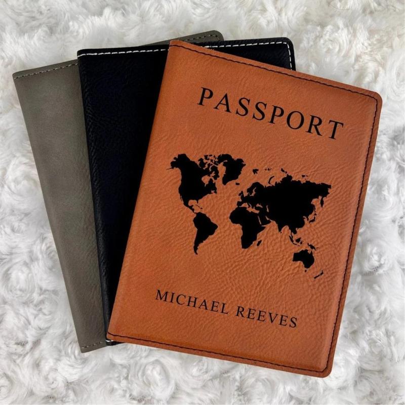 Personalized Passport Holder with Quote, Custom Passport Cover, Passport Holder Wallet Leatherette, Personalized Gifts for Travel Lovers