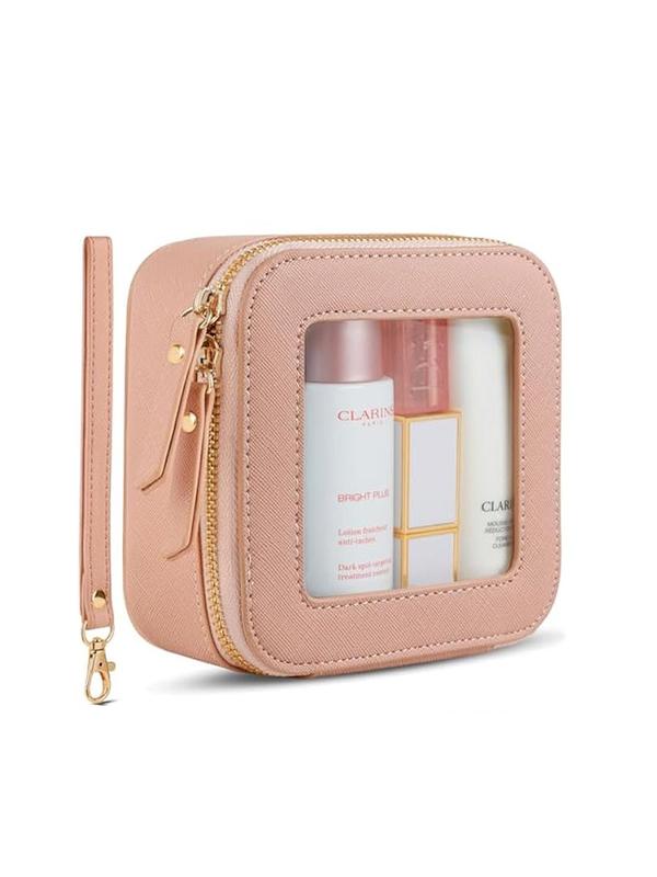 Patched Design Makeup Bag, Transparent Toiletry Bag, Portable Make Up Organizer, Traveling Compact Car Bag for Essentials