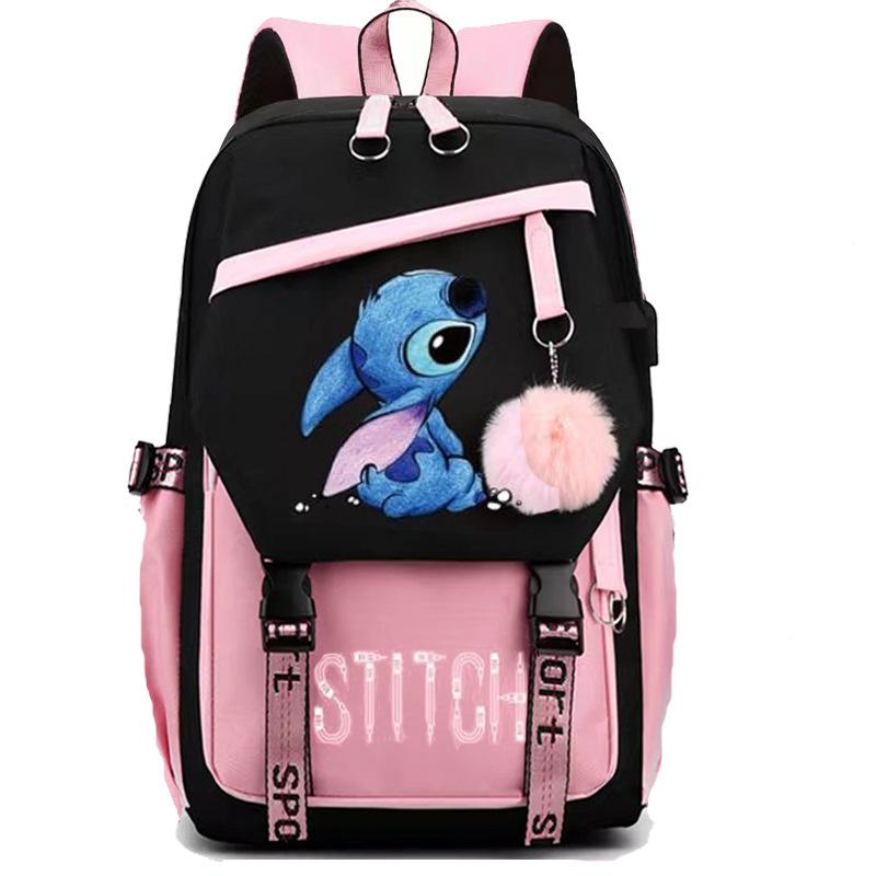 Anima Cartoon Student Laptop Backpack with USB Charging Port - Large Casual Daypack Travel Schoolbag for Boys and Girls