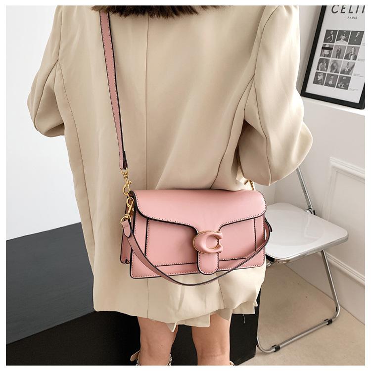 2024 new women's bag Ms. crossbody bag shoulder bag fashionable hundred matching cowhide small square bag